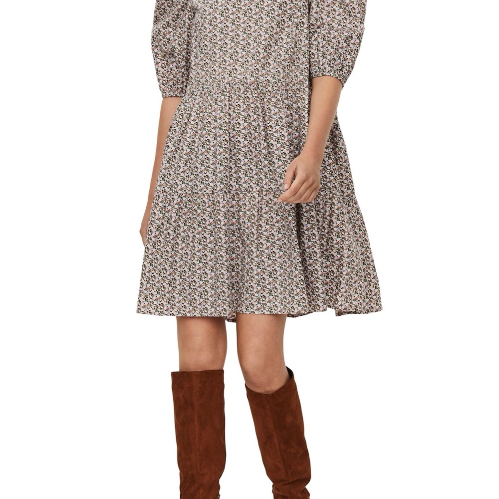 Vero Moda Mini Floral Tie Back Dress